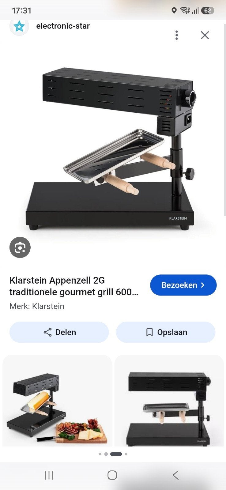 Nieuwe Klarstein Appenzell 2G Raclette Grill, Ophalen of Verzenden, Nieuw