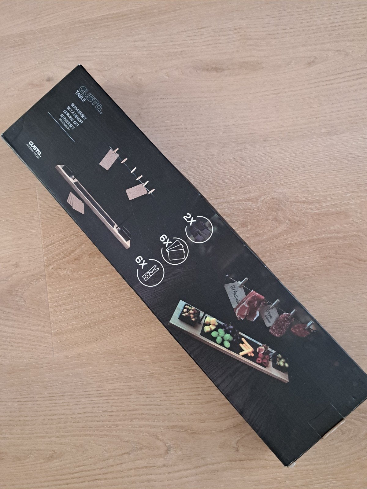 Gusta Table serveerset - Nieuw in doos, Snij-/serveerplank, Ophalen of Verzenden, Nieuw, Gusta