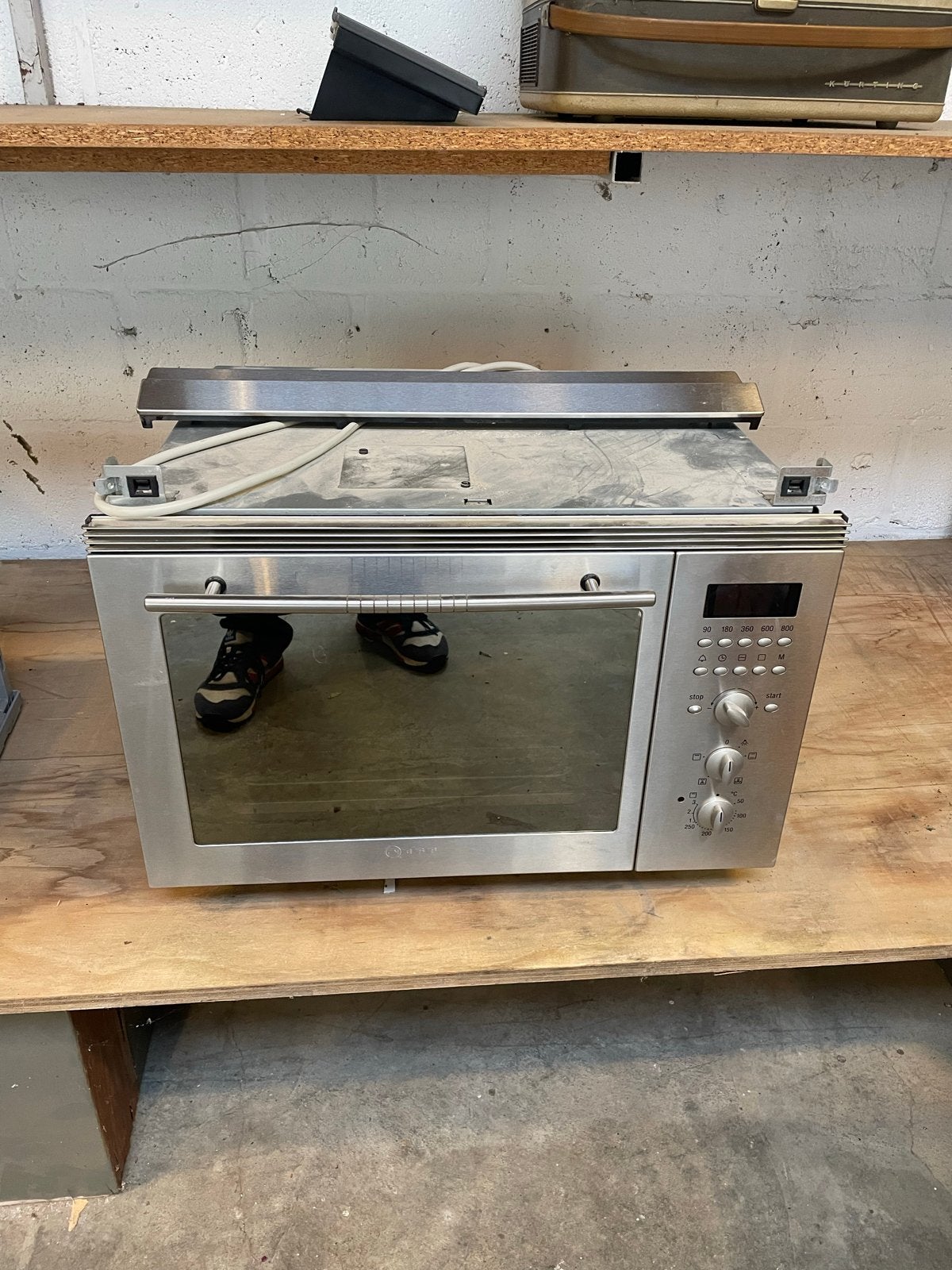 Neff RVS Inbouw Combi-oven met Magnetronfunctie, 45 tot 50 cm, Gebruikt, Neff, Ophalen of Verzenden