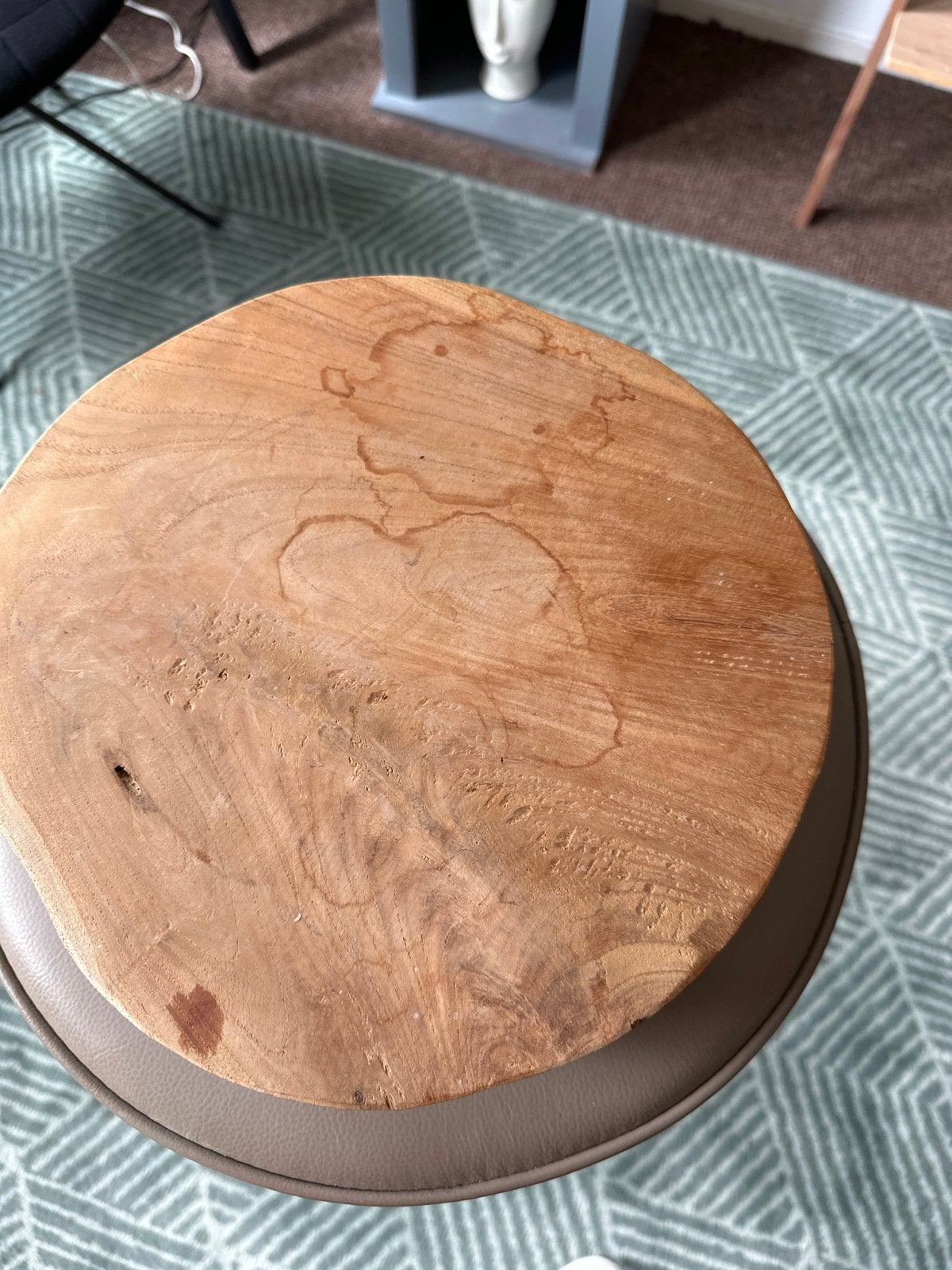 Houten decoratie plateau 28 cm doorsnee, Hout, Gebruikt, Ophalen of Verzenden, Landelijk