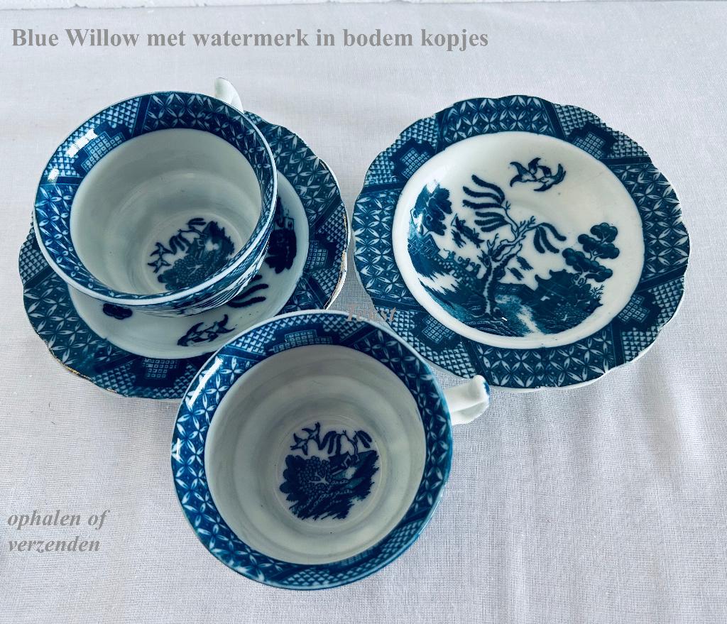 Teab 2 kop & schotels Blue Willow Blauw Wit serviesgoed, Ophalen