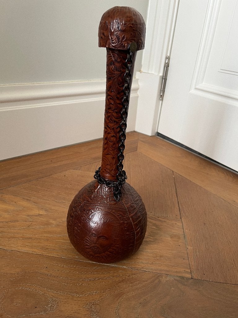 Karaf met leer bekleed, Ophalen of Verzenden