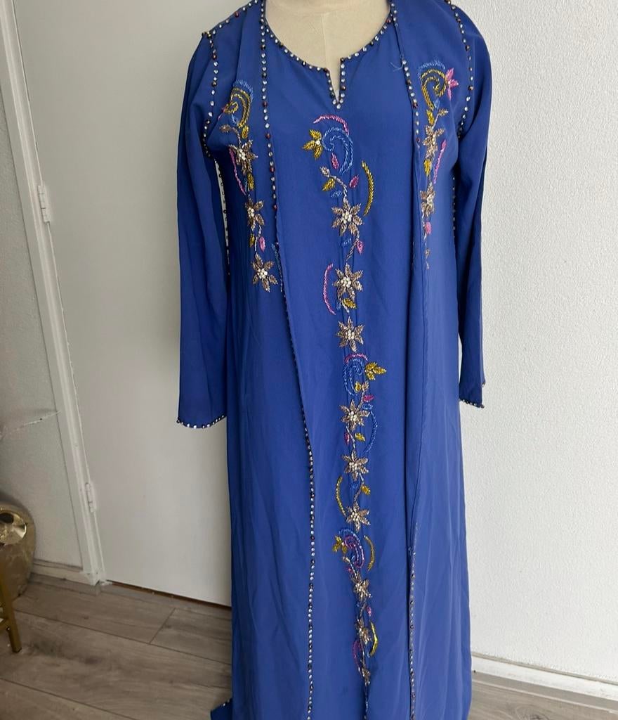 Luxe koningsblauwe kimono kaftan maat L, Ophalen of Verzenden, Zo goed als nieuw, Maat 38/40 (M), Overige typen