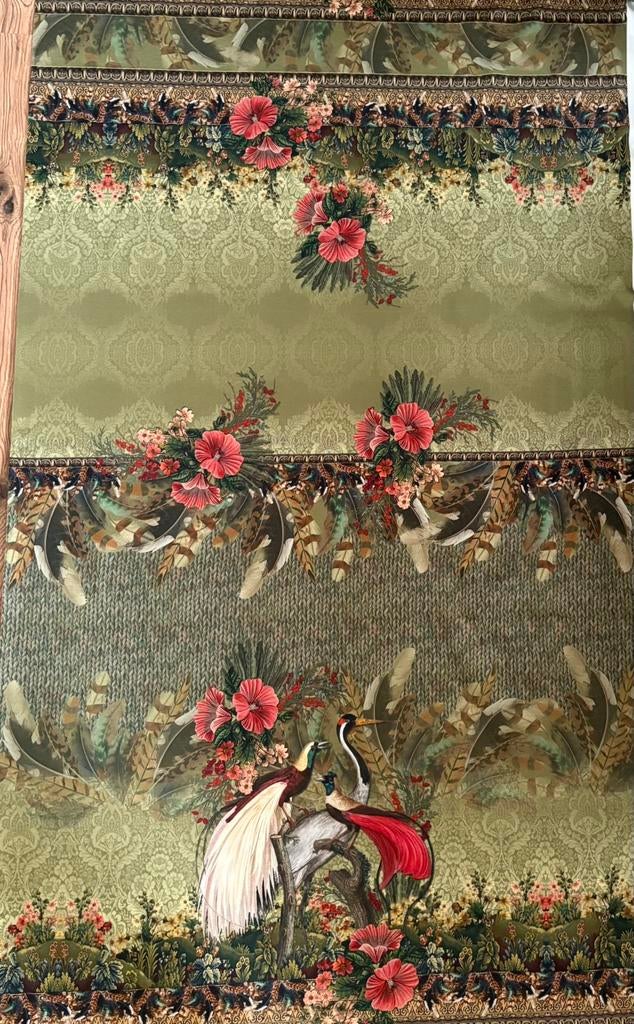 Tricot paneelstof met kraanvogels 150x150cm, Ophalen of Verzenden, Nieuw