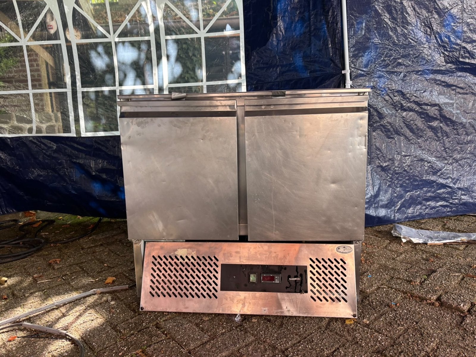 Oud RVS koelwerkbank, Zonder vriesvak, 200 liter of meer, 60 cm of meer, Niet werkend