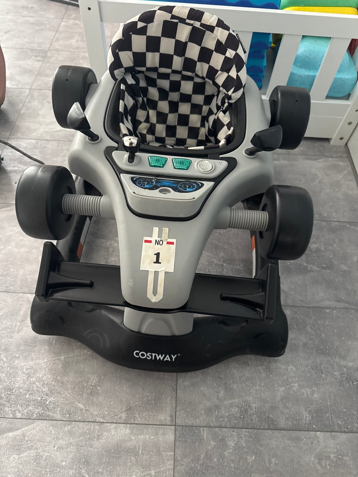 Costway loopstoel Formule 1 raceauto, Ophalen of Verzenden, Gebruikt, Auto, Met wieltjes