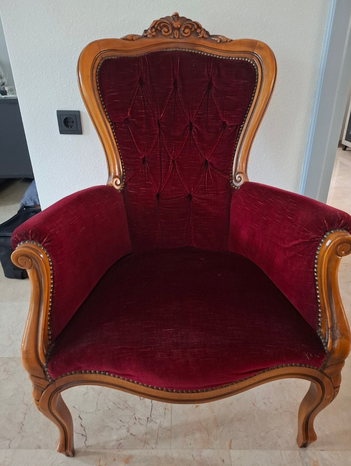 Antieke Fauteuil met Prachtig Houtsnijwerk - Vintage Stijl, Antiek en Kunst, Antiek | Meubels | Stoelen en Banken, Ophalen