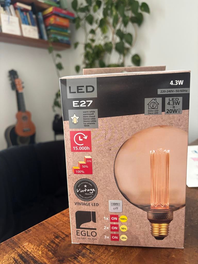 EGLO Vintage LED E27 Warm Wit Dimbare Gloeilamp 4.3W, Ophalen, Nieuw