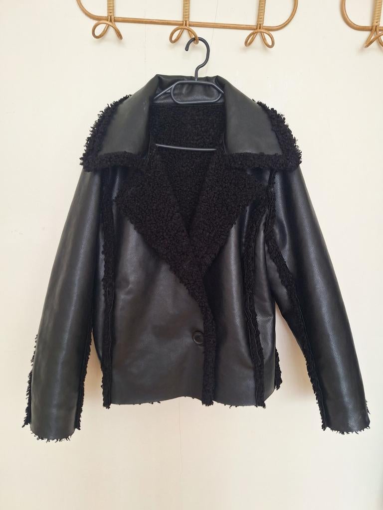 H&M zwarte reversible jas – maat S – 2-in-1, Maat 38/40 (M), H&M, Zwart, Ophalen of Verzenden