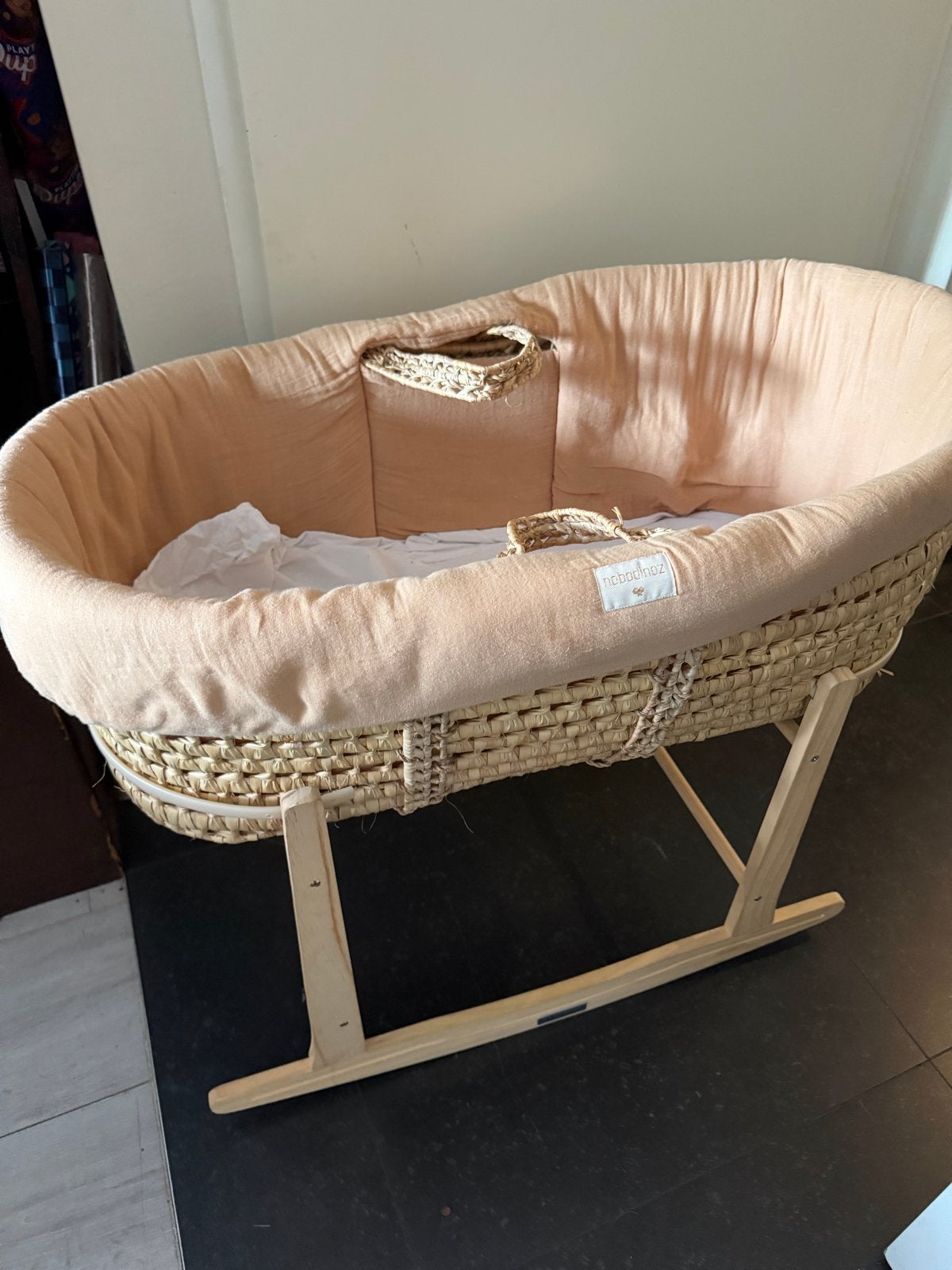 Nobodinoz Mozes mandje met Clair de Lune standaard, Overige materialen, Beige, Zo goed als nieuw, Eenpersoons