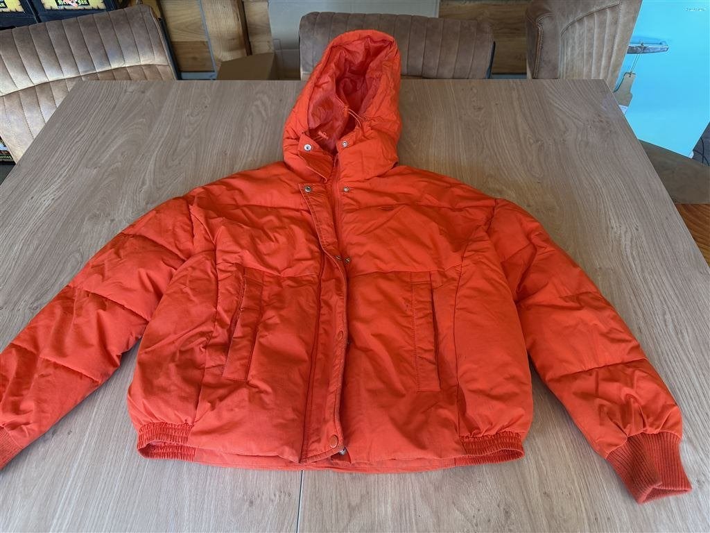 Levi\'s Heren Gewatteerde Jas Oranje Nylon met Capuchon - Ma, Ophalen of Verzenden, Zo goed als nieuw, Oranje