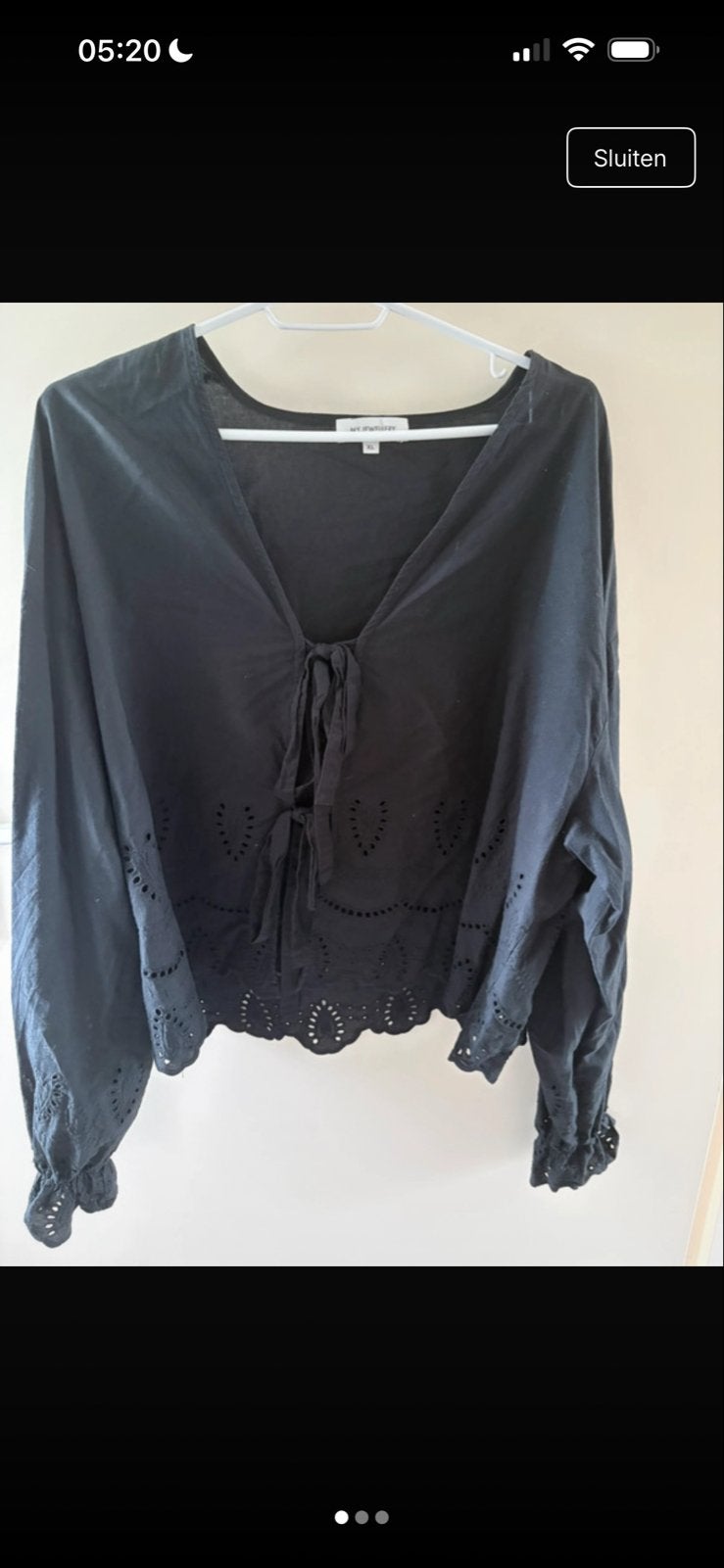Zwarte blouse met opengewerkte details - My Jewellery, Kleding | Dames, Blouses en Tunieken, Ophalen of Verzenden, Zo goed als nieuw
