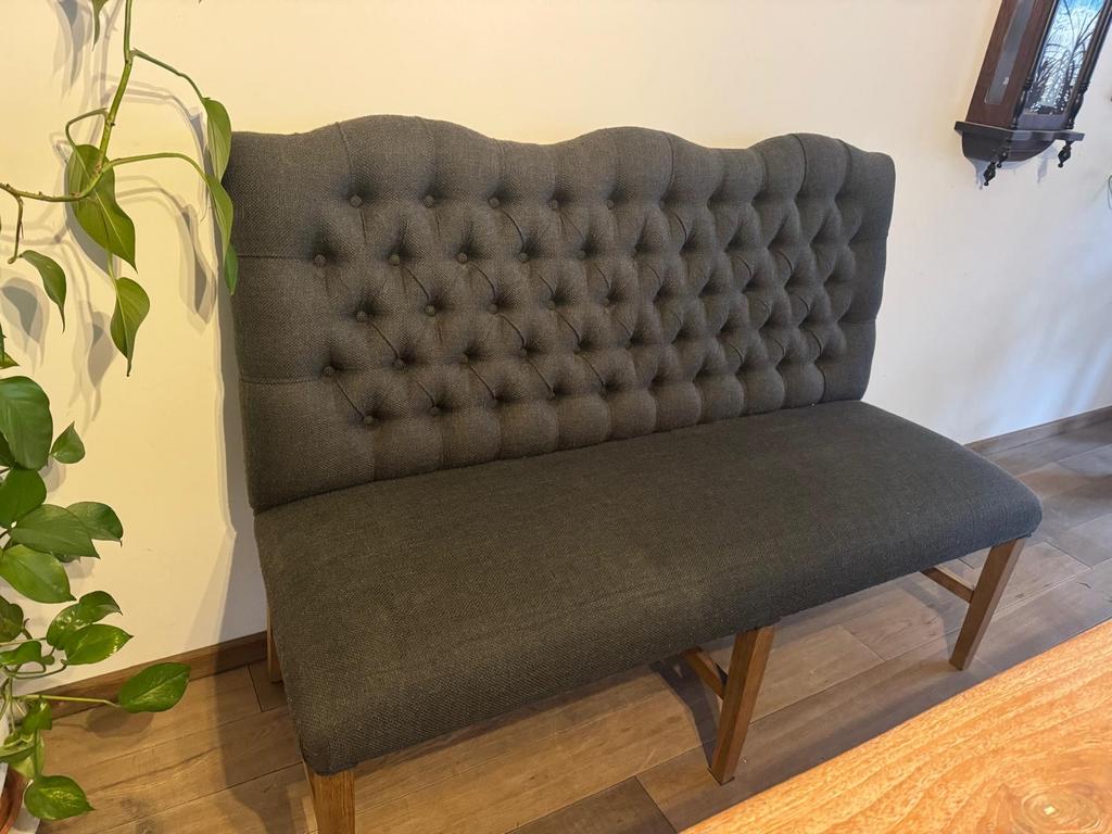 Eetkamerbank en 2 eetkamerstoelen, Huis en Inrichting, Banken | Sofa's en Chaises Longues, Ophalen, Gebruikt, Driepersoons, Stof
