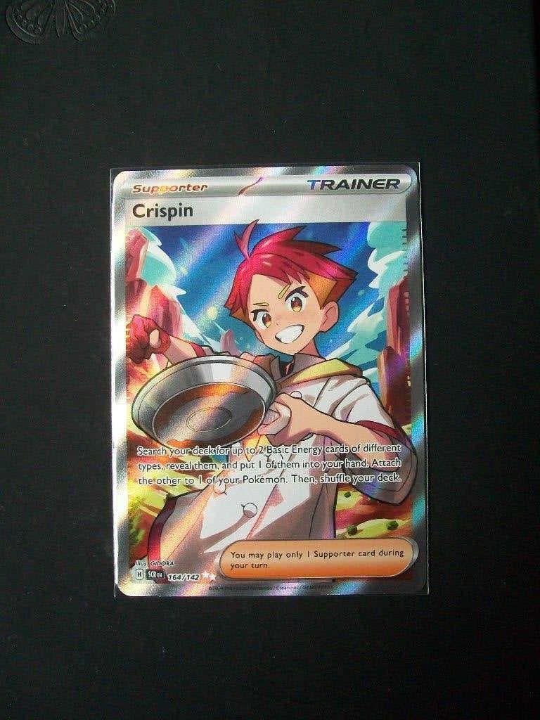2607: Nieuwe Pokemon Kaart Secret Trainer CRISPIN (164/142), Verzenden, Nieuw, Losse kaart, Foil