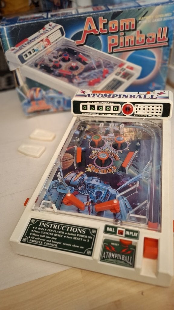 Vintage Atom Pinball Flipperkast jaren 80, Overige merken, Elektronisch, Ophalen of Verzenden, Zo goed als nieuw