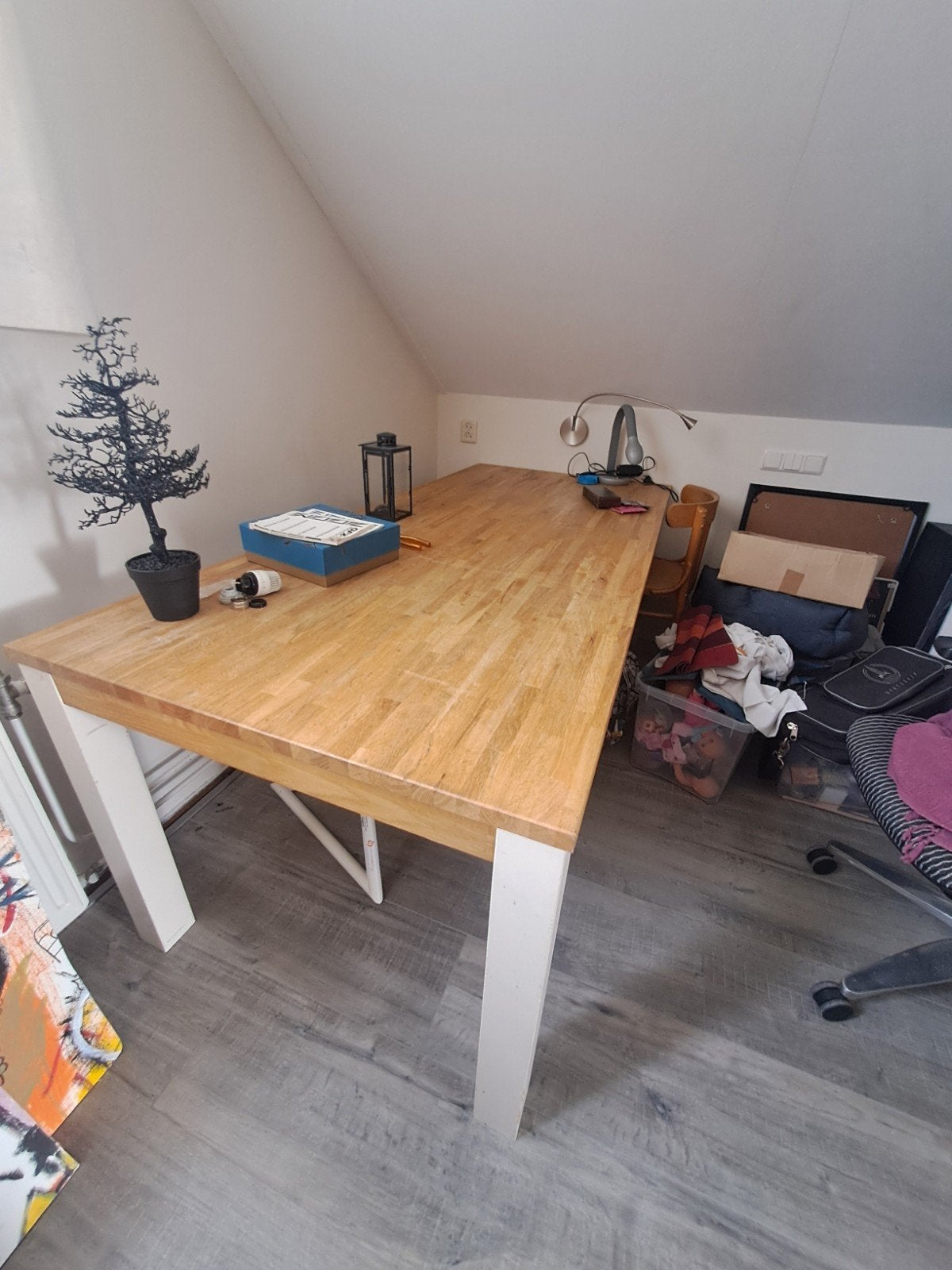 Grote massief houten eettafel (ca. 2m lang), Huis en Inrichting, Tafels | Eettafels, Ophalen, Gebruikt, 200 cm of meer, 50 tot 100 cm