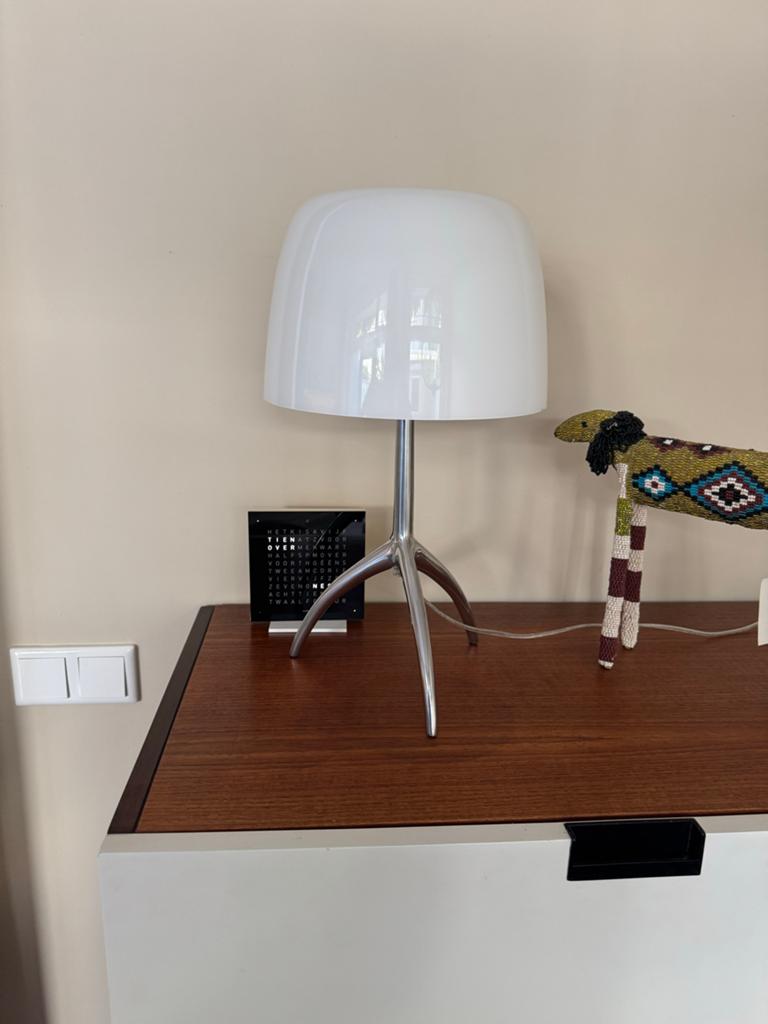 Foscarini Lumière Grande tafellamp - Wit, met dimmer, Ophalen, Zo goed als nieuw, Glas, 50 tot 75 cm