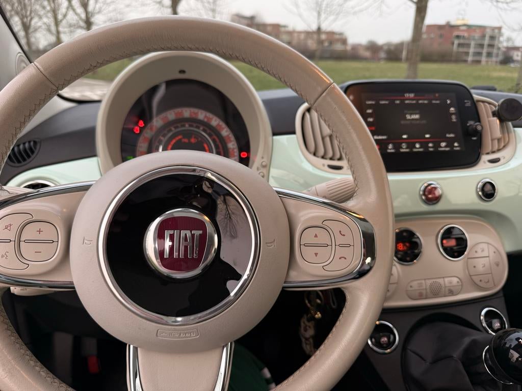 Fiat 500 Twinair Turbo 80pk 2018 Groen abarth velgen, Voorwielaandrijving, Stof, 31 €/maand, 905 kg