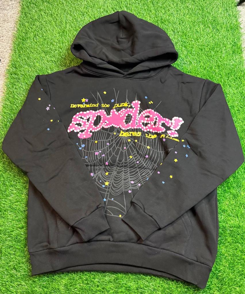 SP5DER Black Punk V2 Hoodie Zwart - Exclusieve Collectie, Verzenden, Nieuw, Overige maten, Zwart