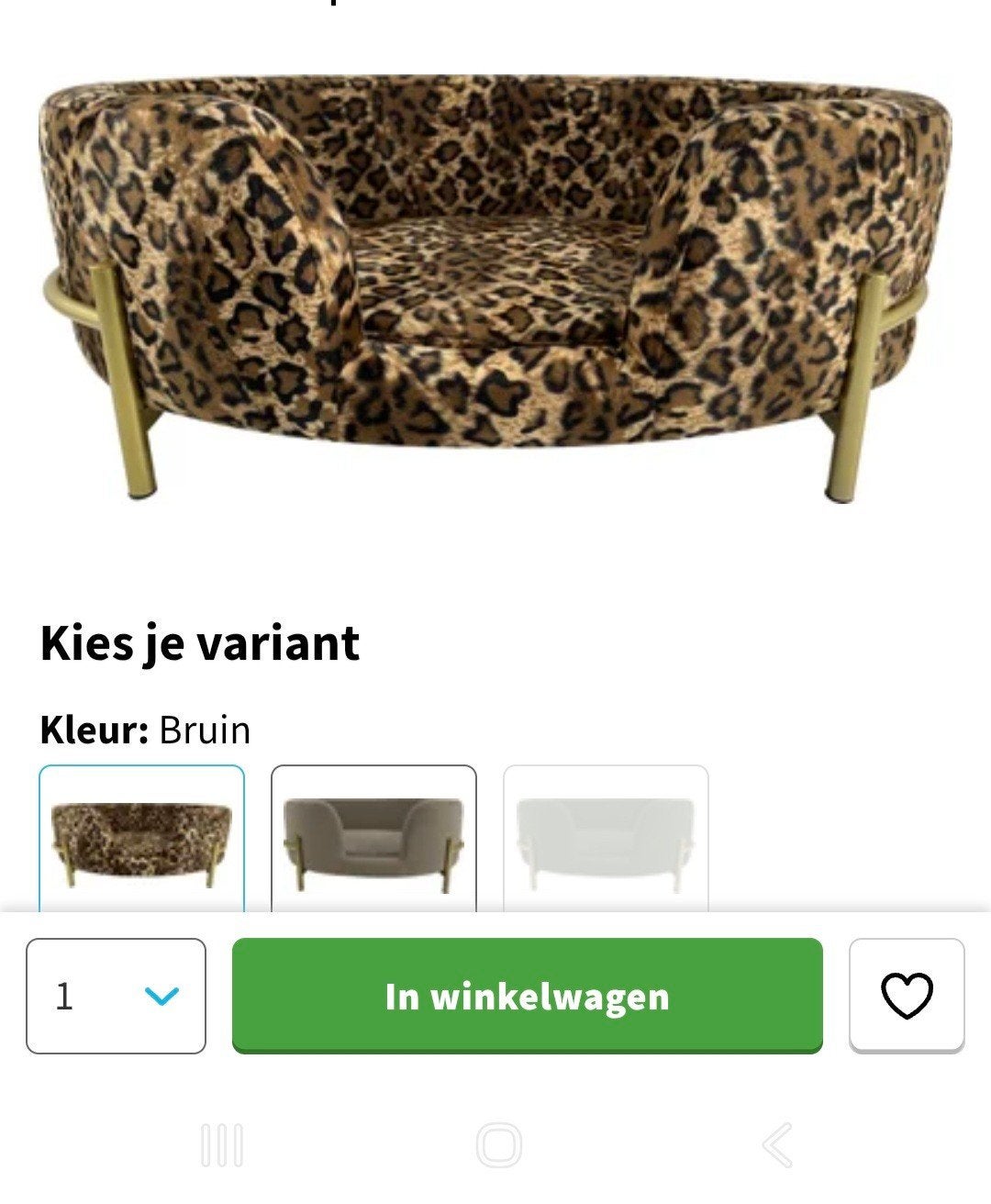 Te koop Panterprint hondenmandje voor kleine hondjes, Dieren en Toebehoren, Ophalen of Verzenden