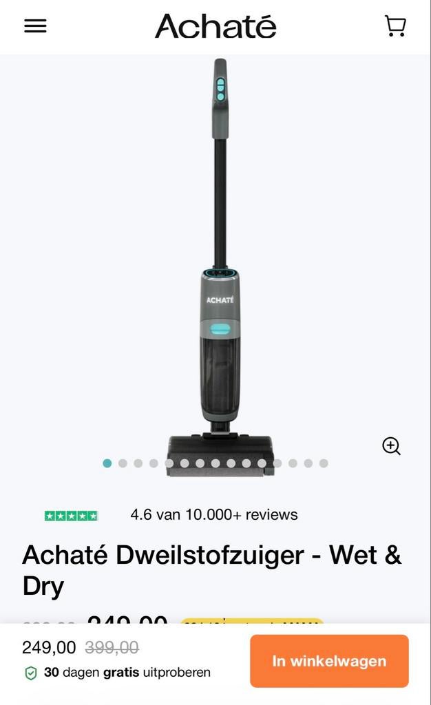 Zo goed als nieuw Achaté Dweil- en stofzuiger - Wet & Dry, Witgoed en Apparatuur, Stoomapparaten, Ophalen of Verzenden, Nieuw