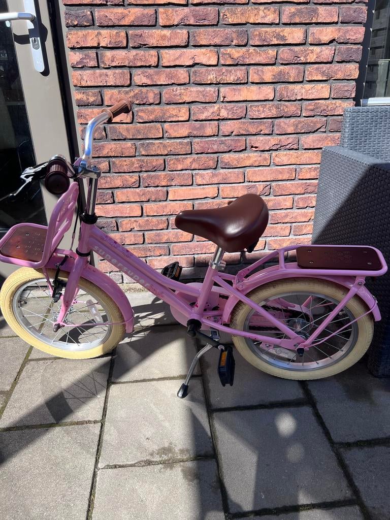 SuperSuper meisjes fiets 16 inch, Fietsen en Brommers, Fietsen | Meisjes, Ophalen, Gebruikt, 16 inch, Handrem