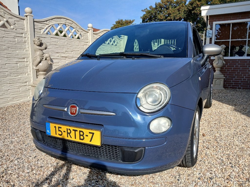 Fiat 500 0.9 Twinair 2011 Blauw climatronic km 211.579, Auto's, Fiat, Voorwielaandrijving, Euro 5, Stof, 905 kg