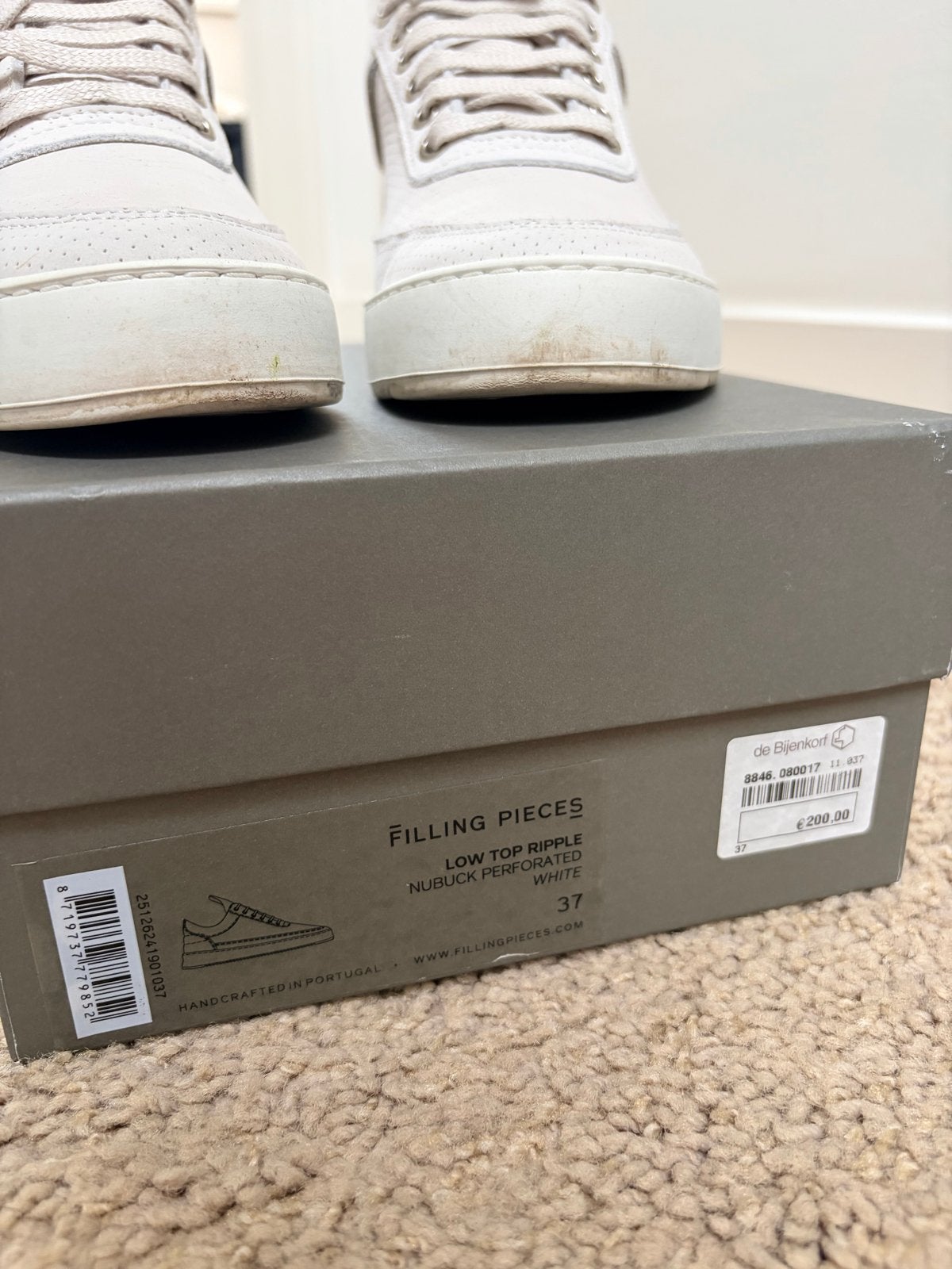 Filling Pieces Low Top Ripple Nubuck Perforated White, Kleding | Dames, Ophalen of Verzenden, Gedragen, Wit, Sneakers of Gympen