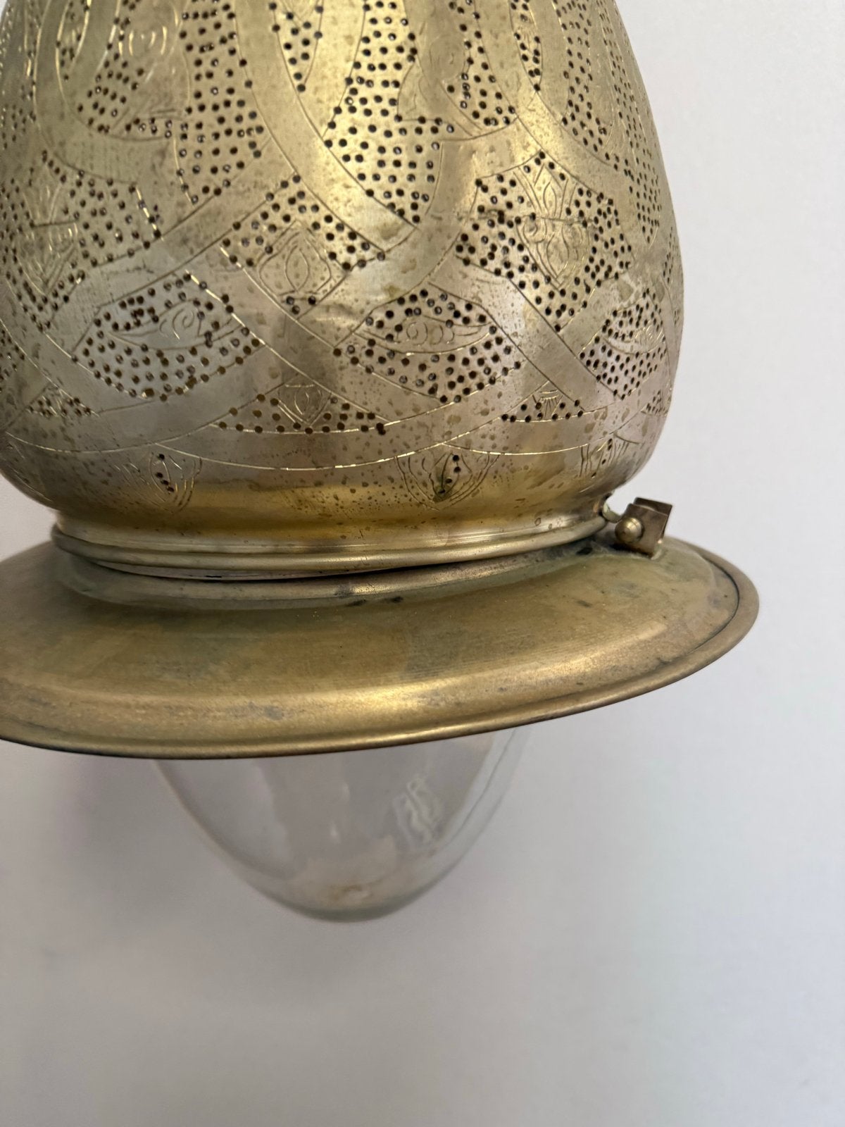 Oosterse Hanglamp - Zilver/Bronskleurig met Glas, Ophalen