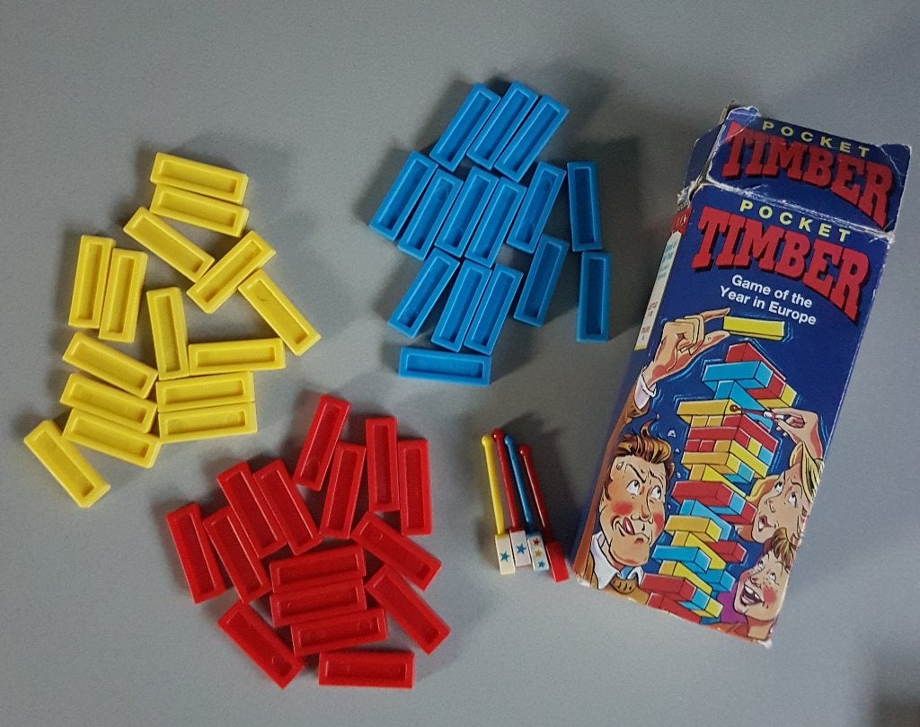 Timber (pocket), jenga reiseditie, Hobby en Vrije tijd, Gezelschapsspellen | Overige, Een of twee spelers, Ophalen of Verzenden