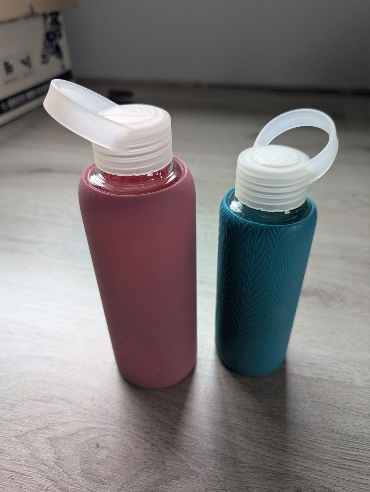 Borosilicaat glazen flessen met siliconen sleeve, Ophalen of Verzenden