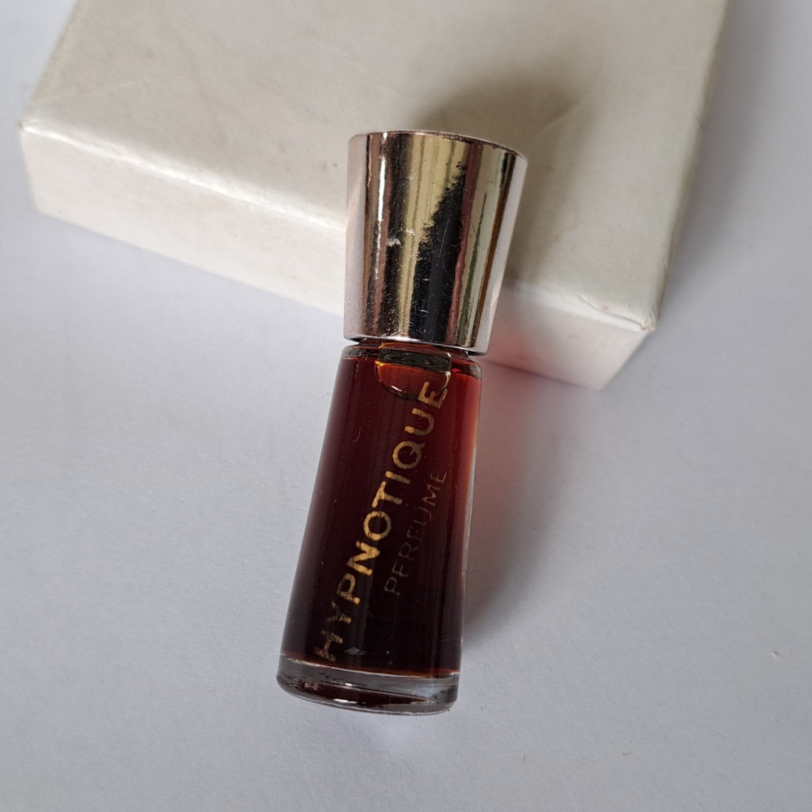 Antiek oud parfumflesje Hypnotique Max Factor, Verzenden, Gebruikt, Miniatuur
