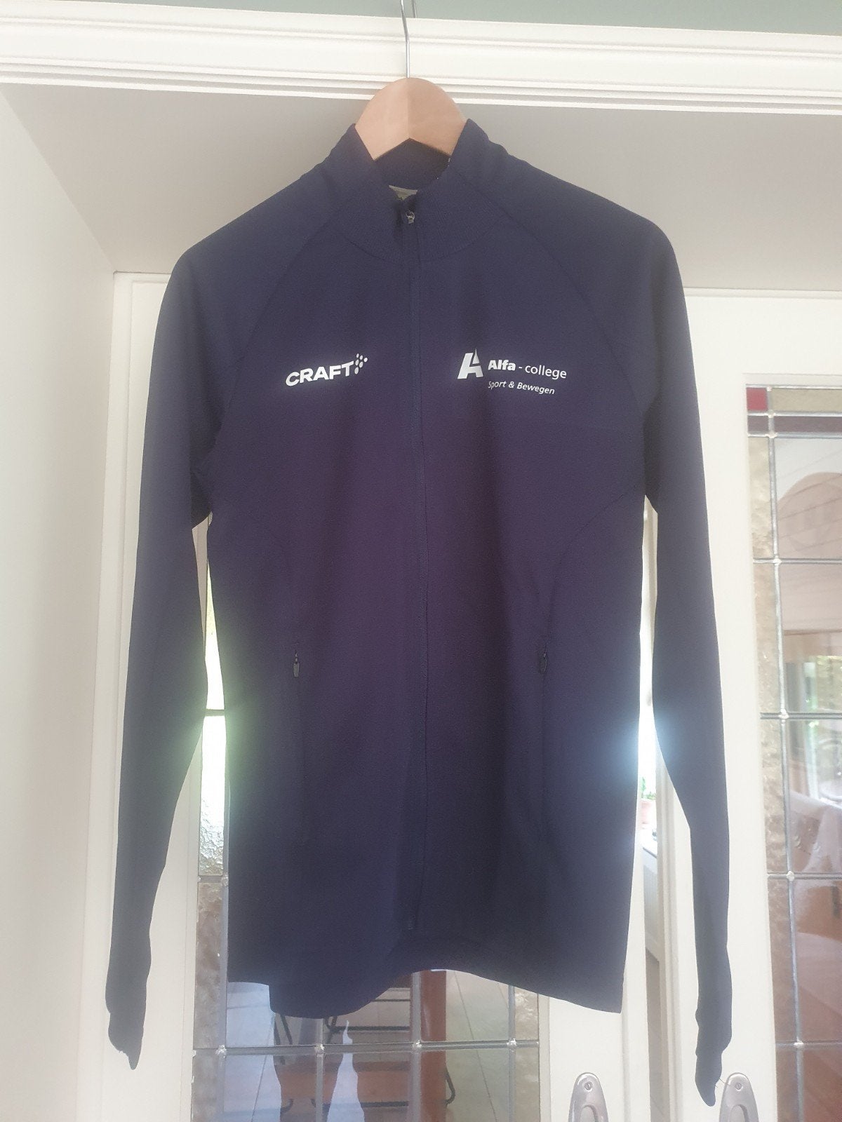 Nieuw sportjasje Alfa-college heren XS full zipper, Craft, Blauw, Nieuw, Ophalen of Verzenden