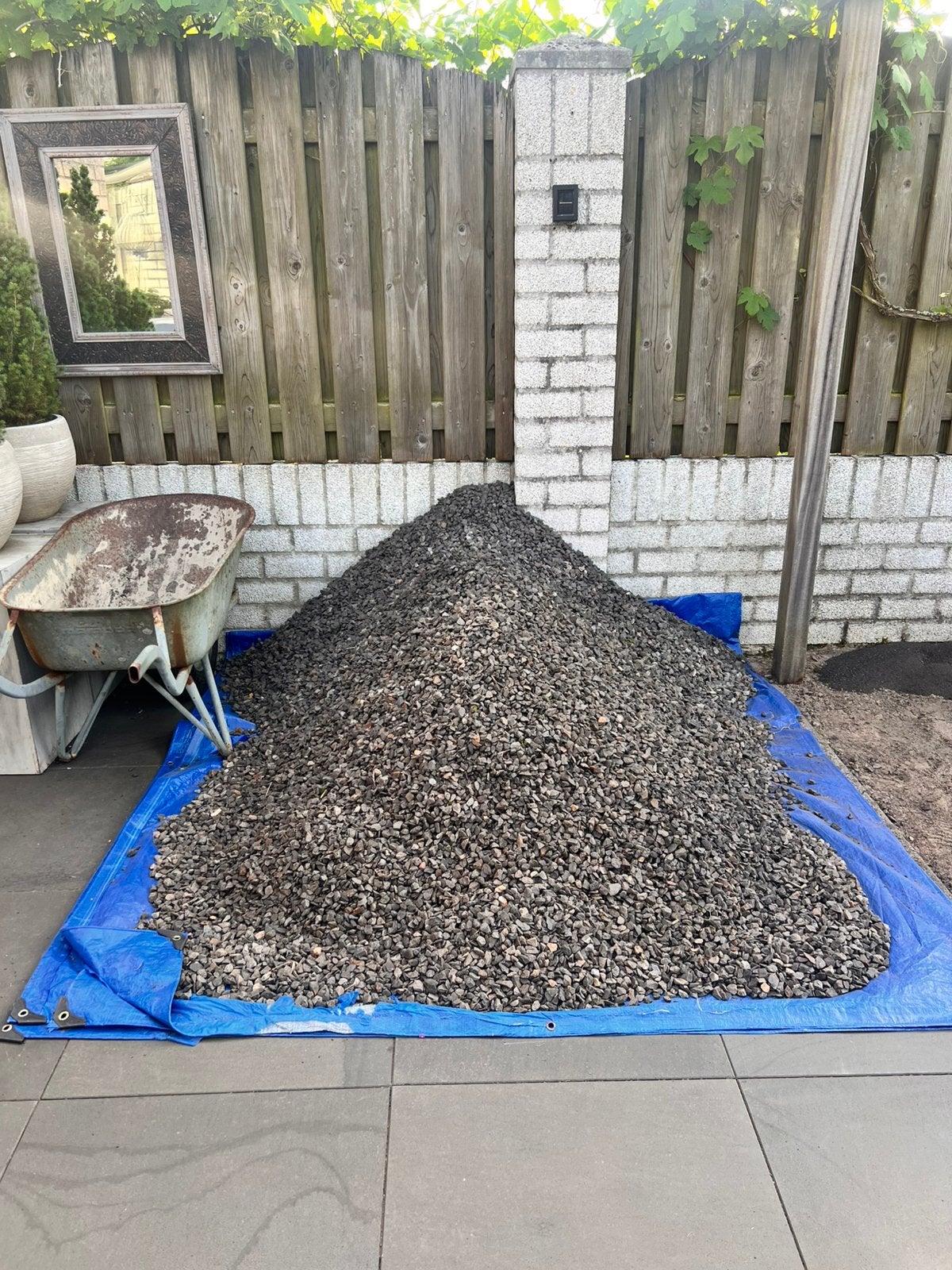Basalt split antraciet grijs, Tuin en Terras, Grind, Keien en Split, Zo goed als nieuw, Split, Antraciet, Basalt, Ophalen of Verzenden