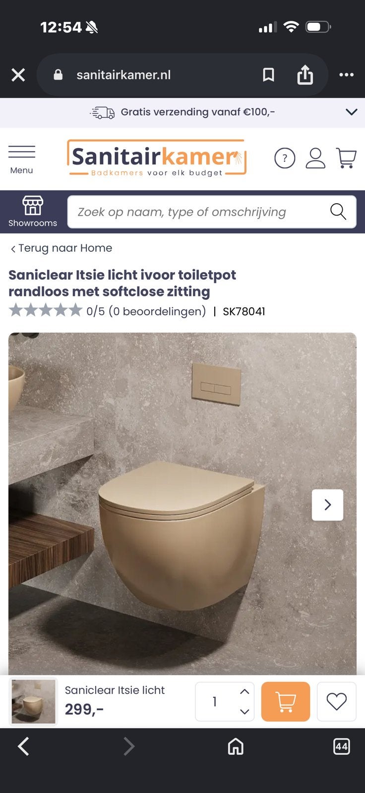 Saniclear Itsie licht ivoor toilet pot inclusief softclose, Ophalen of Verzenden, Nieuw, Toilet