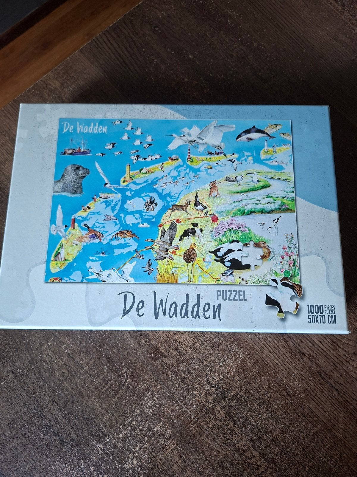 Legpuzzel De Wadden 1000 stukjes 50x70 cm, Ophalen of Verzenden, 500 t/m 1500 stukjes, Zo goed als nieuw, Legpuzzel