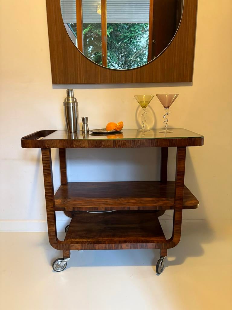 Art deco barcart, Huis en Inrichting, Barren, Gebruikt, Ophalen of Verzenden
