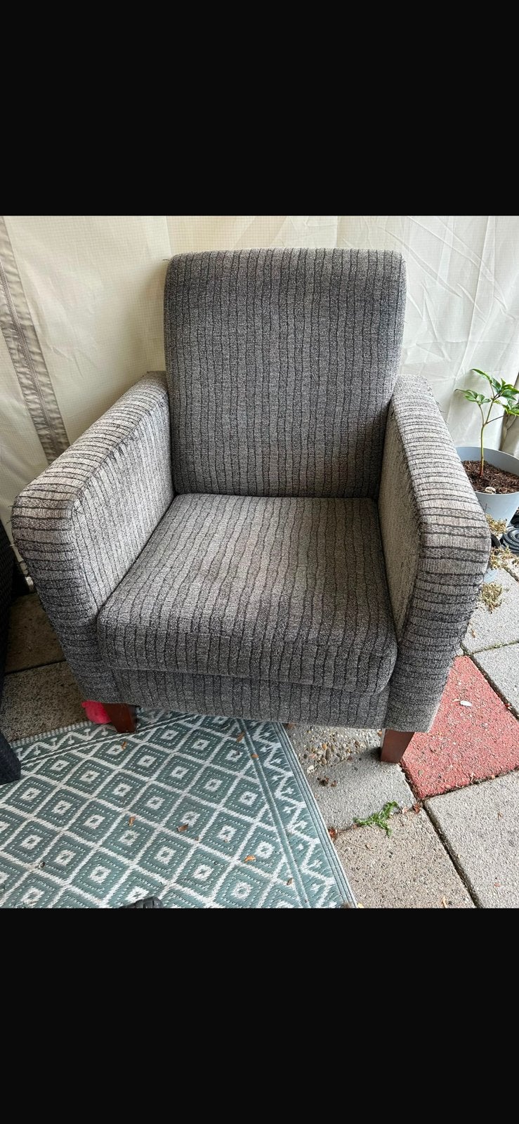 Grijze stoel, Ophalen, Gebruikt, 75 tot 100 cm, Stof
