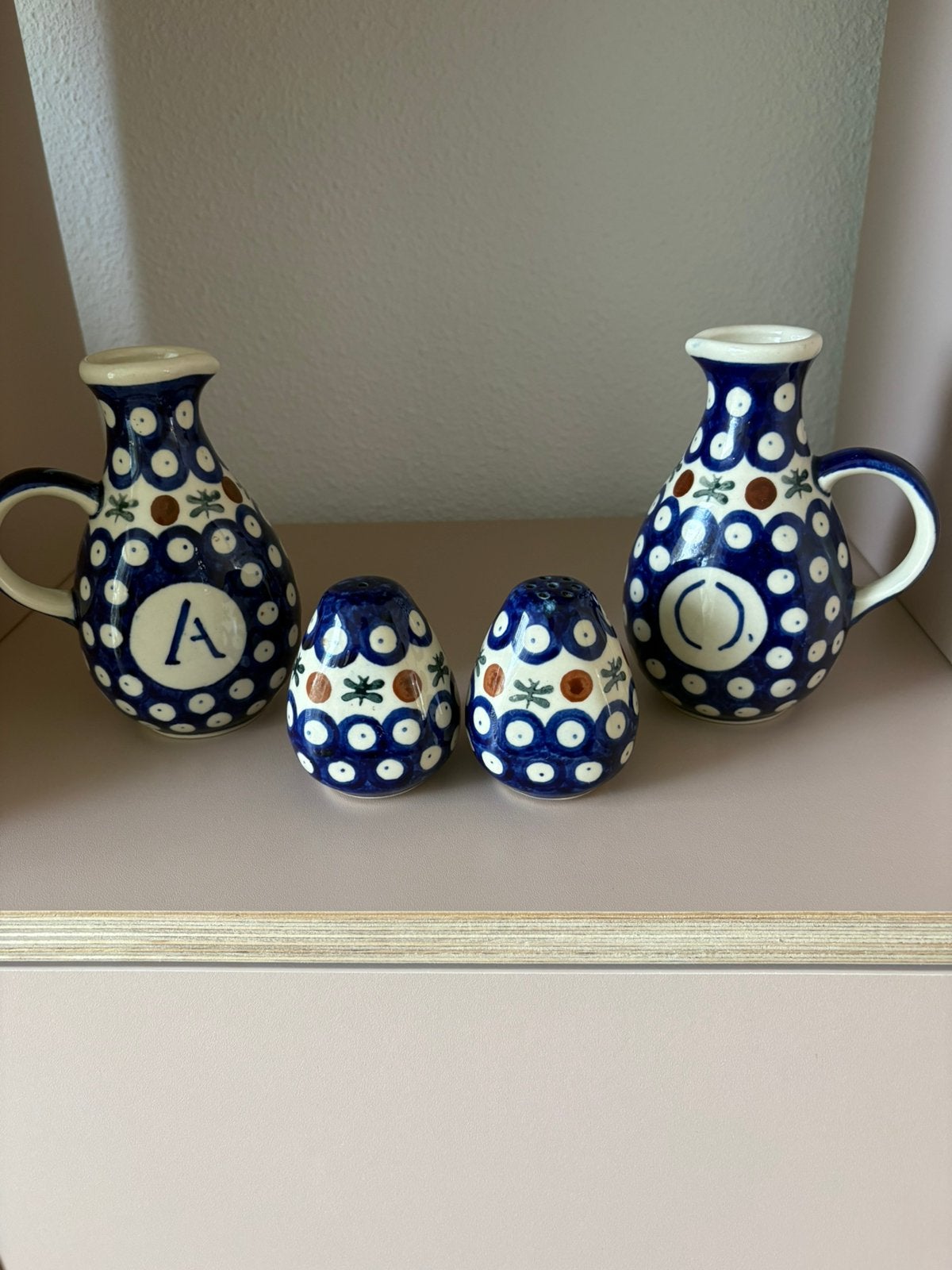 Bunzlau pauwoog olie, azijn, peper en zoustel, Ophalen of Verzenden