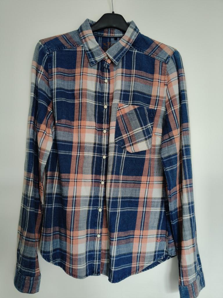 Tripper Jeans blouse S, oranje/blauw/crème geruit, Ophalen of Verzenden