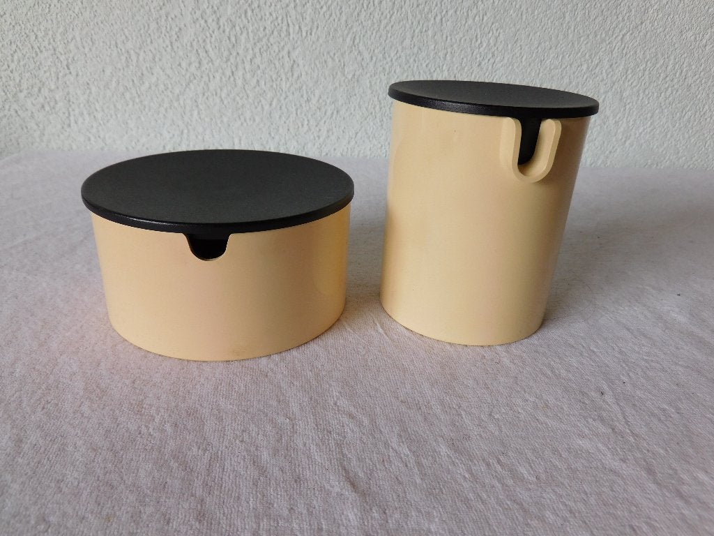 Stelton Denmark suiker en melk set, ontwerp Erik Magnussen,, Beige, Kunststof, Ophalen of Verzenden, Overige typen