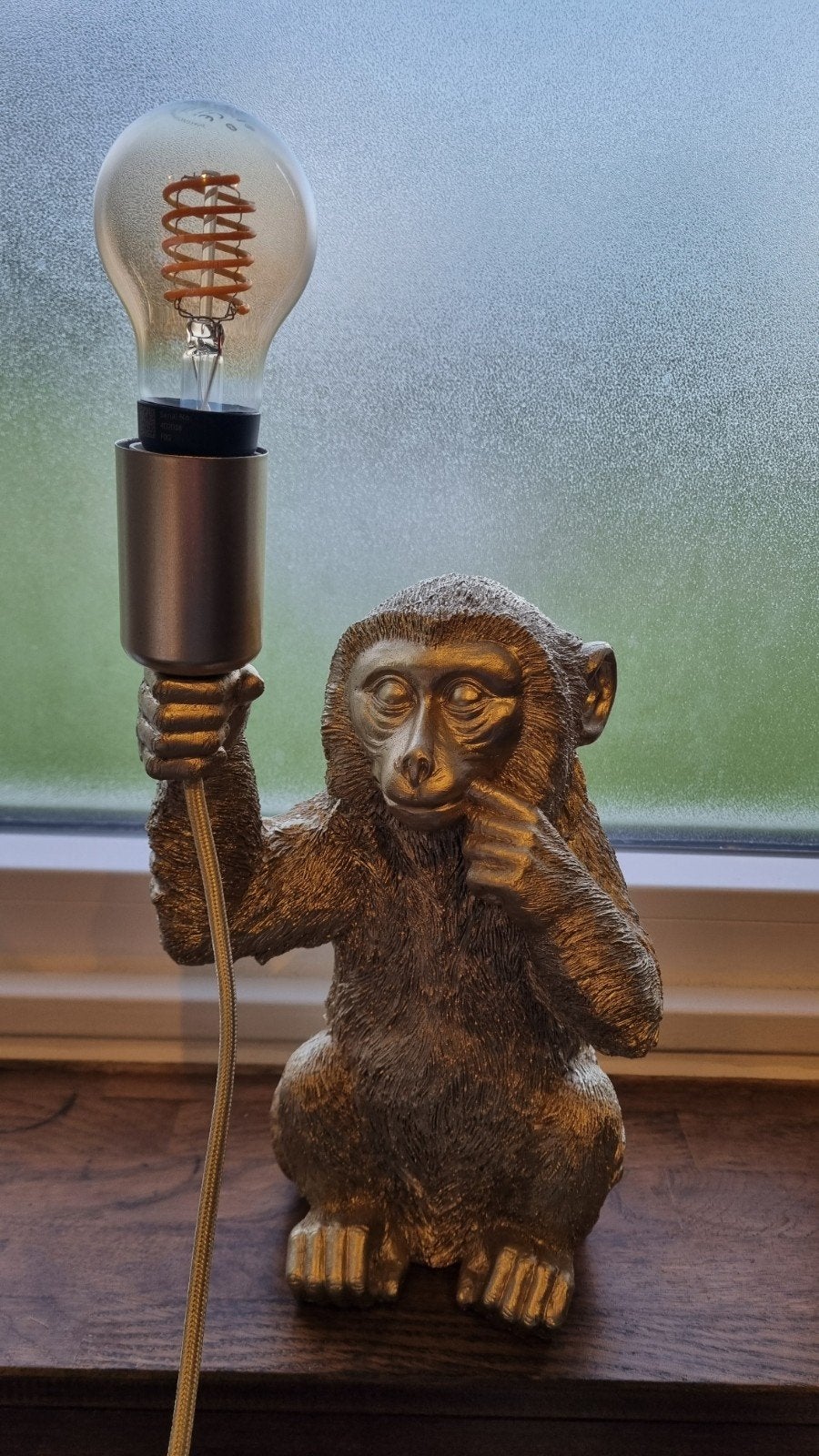 Gouden Aap Lamp - Unieke Tafellamp met Edison LED, Ophalen of Verzenden, Minder dan 50 cm