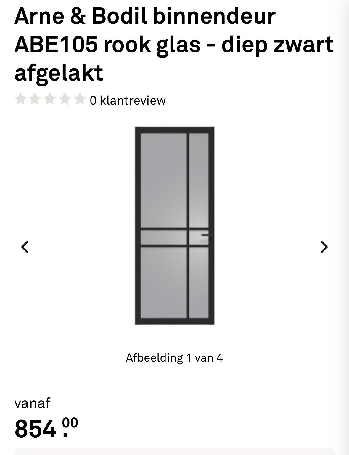 Nieuwe Arne & Bodil Evolve Binnendeur Zwart Glas, Doe-het-zelf en Verbouw, Ophalen, 80 tot 100 cm, 215 cm of meer, Binnendeur