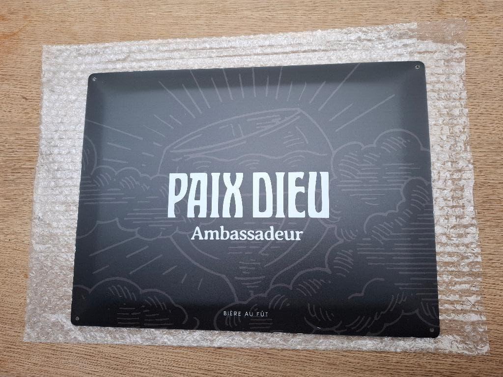 Reclamebord Paix Dieu bier Ambassadeursbord, Ophalen of Verzenden, Nieuw, Reclamebord, Plaat of Schild, Overige merken