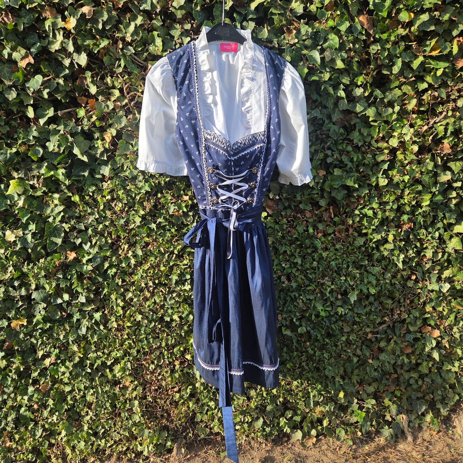Dirndl jurk Bergweiss maat 44/46, Blauw, Maat 42/44 (L), Zo goed als nieuw, Knielengte