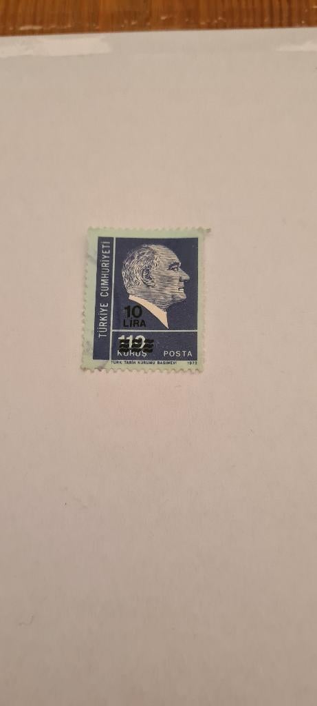 8127 turkije mustafa kemal ataturk 10lira overdruk 110 kurus, Verzenden, Overige landen