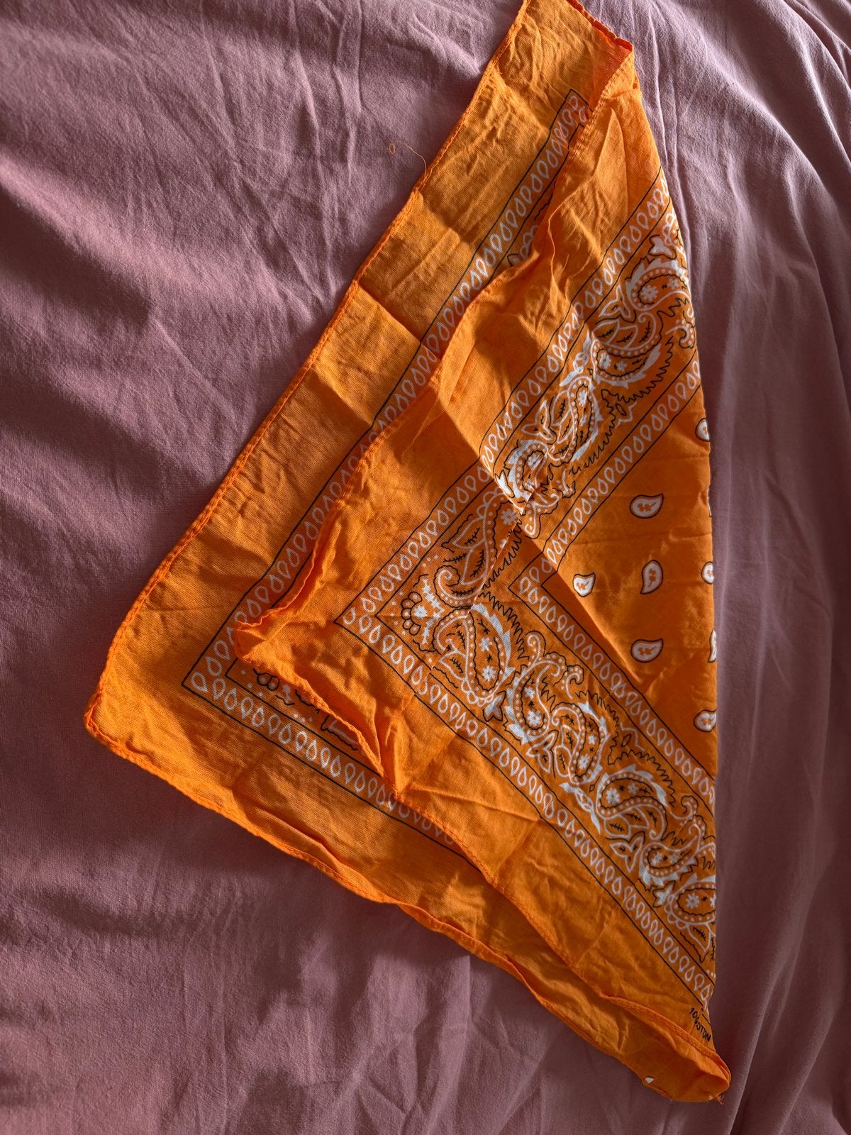 Oranje bandana met paisley print, Verzenden, Nieuw