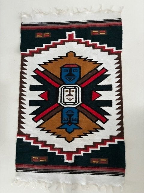 Zuidamerikaans wollen wand/vloerkleed. Geweven., Huis en Inrichting, 70 cm, Meerkleurig, Ophalen of Verzenden, Zo goed als nieuw