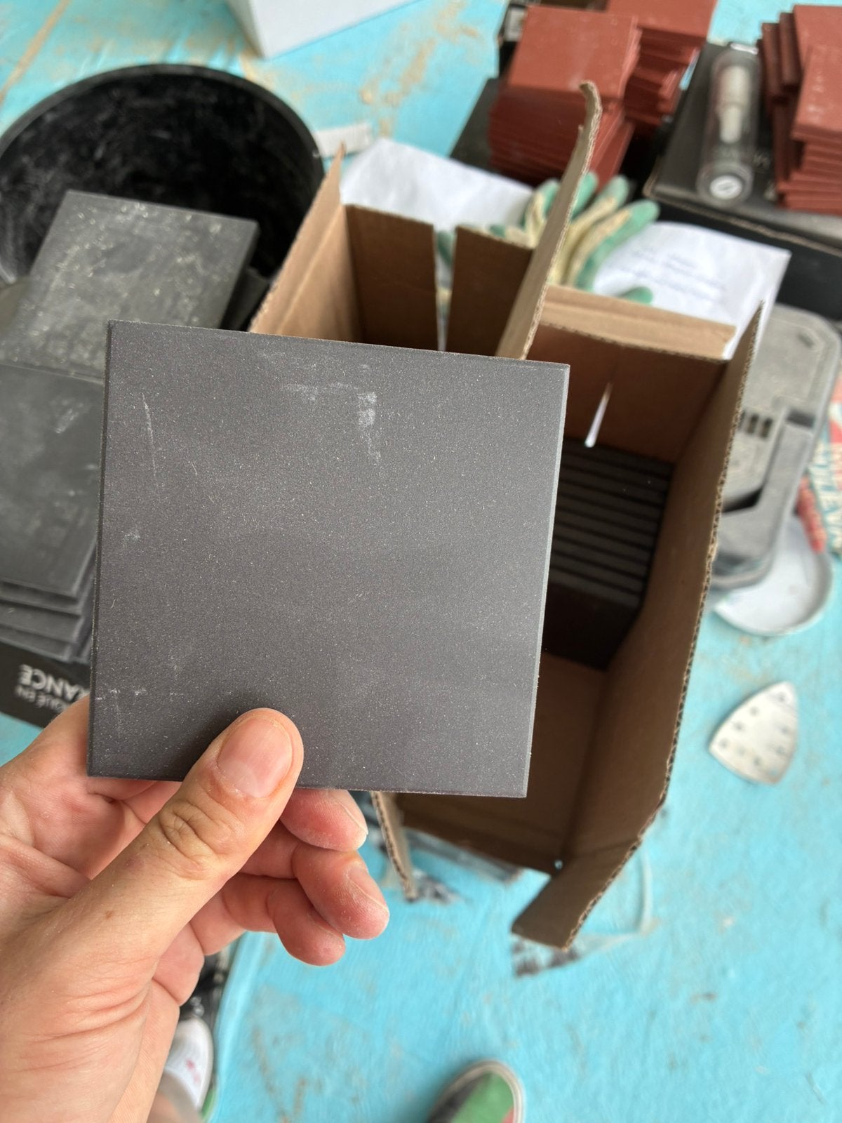 Winckelmans tegels 10x10 Noir mat zwart 7m2, Ophalen, Keramiek, Nieuw, Minder dan 20 cm