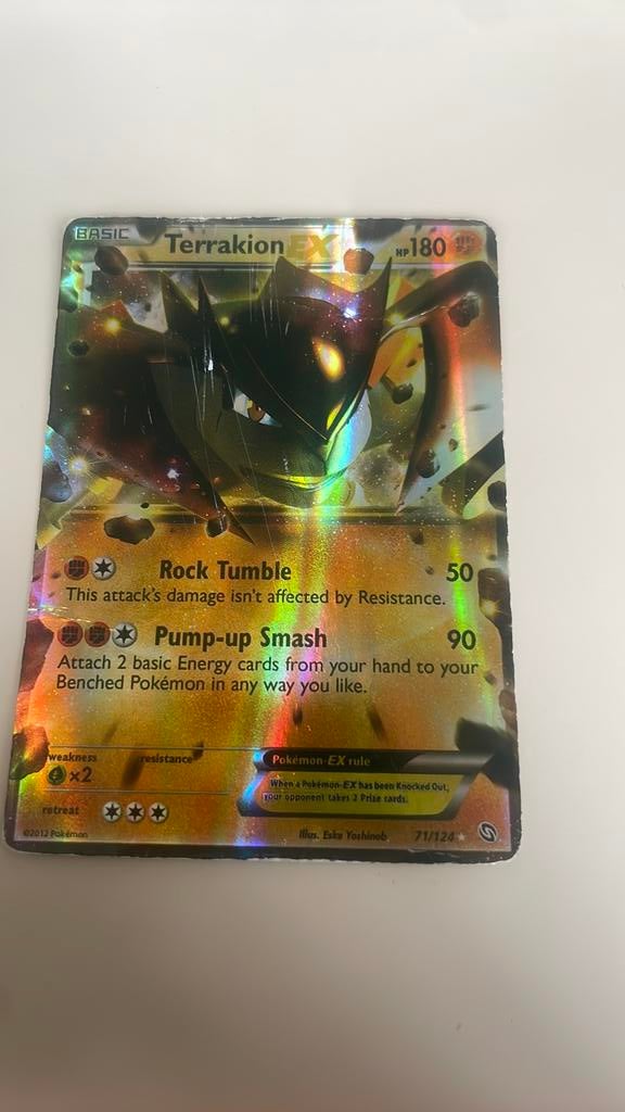 Pokemon kaart Terrakion EX, Ophalen of Verzenden, Zo goed als nieuw
